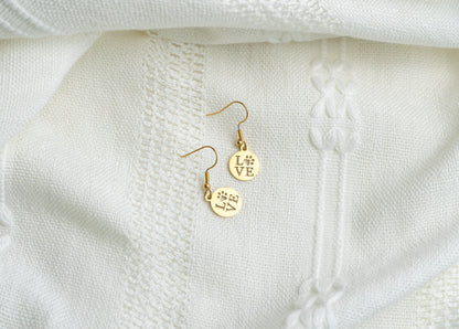 Dog Paw Love Earrings