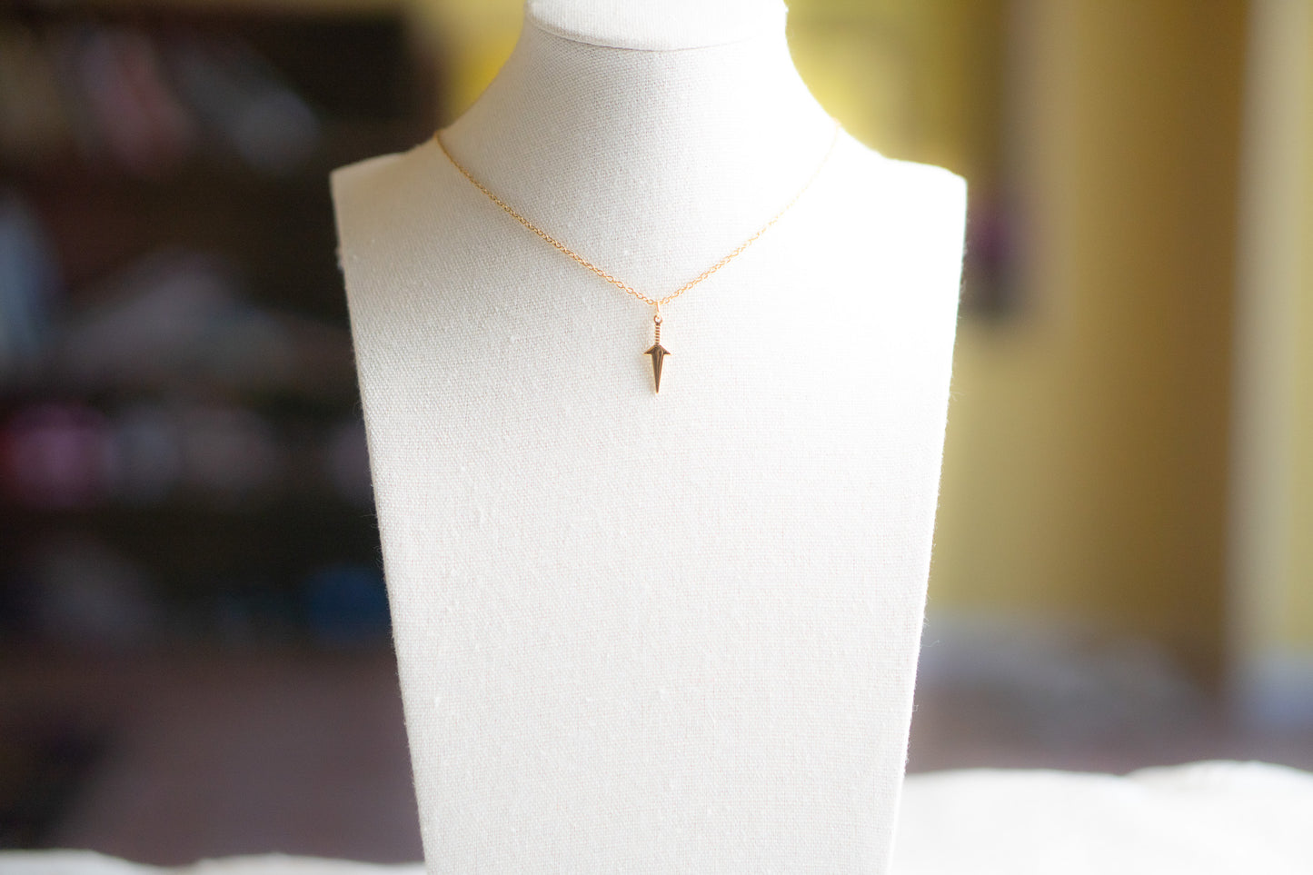 Tiny Gold Dagger Necklace