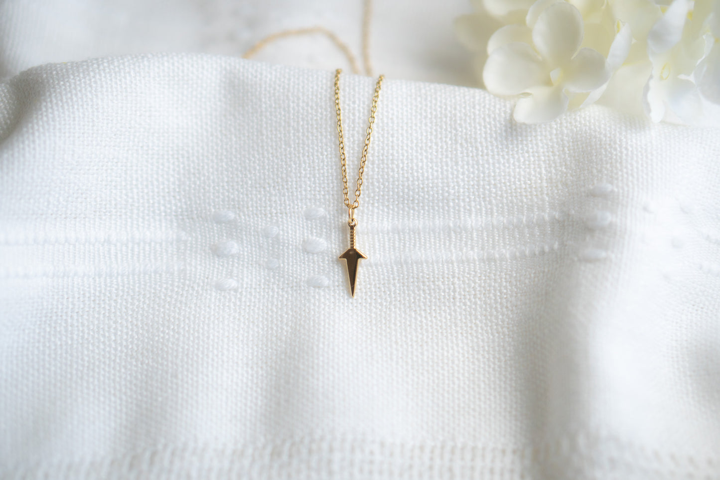 Tiny Gold Dagger Necklace