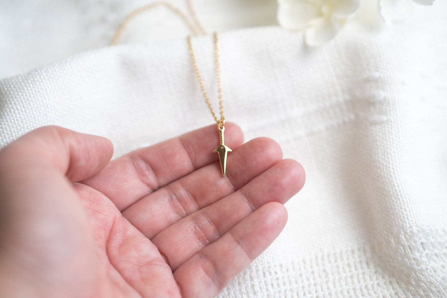 Tiny Gold Dagger Necklace