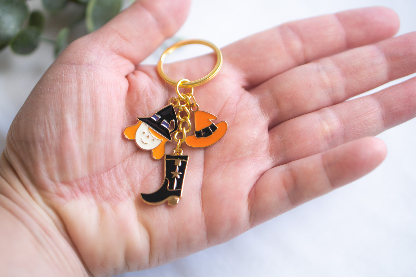 Halloween Witch Black Boots Keychain