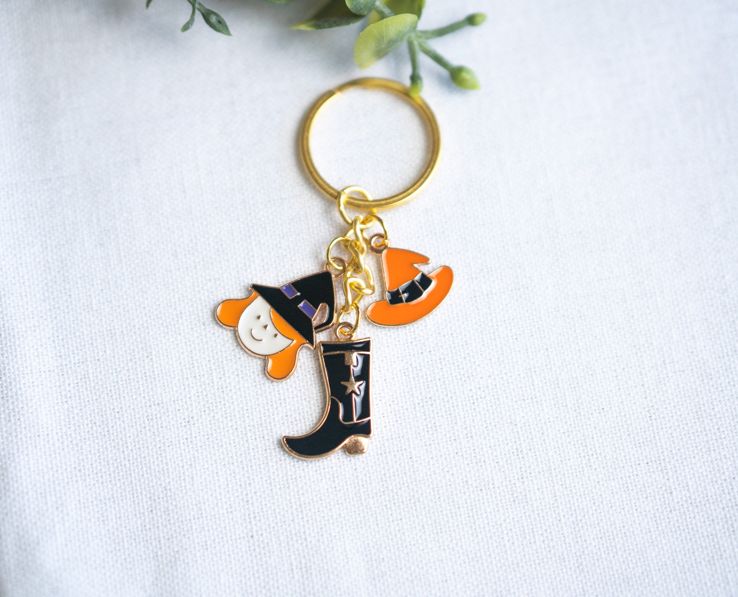 Halloween Witch Black Boots Keychain