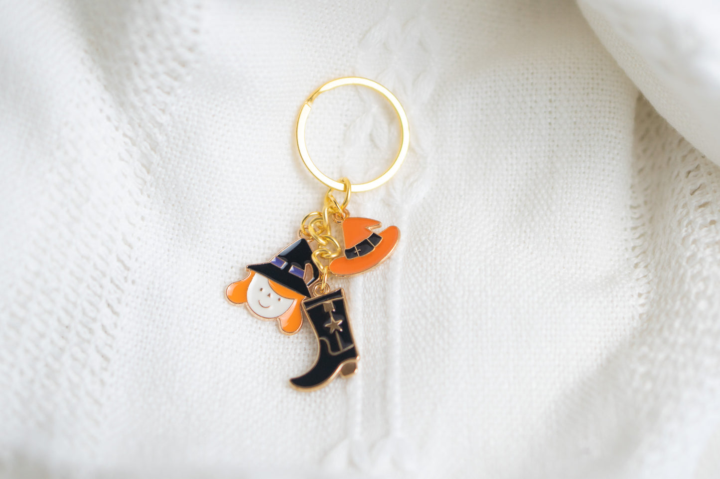 Halloween Witch Black Boots Keychain