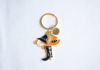 Halloween Witch Black Boots Keychain