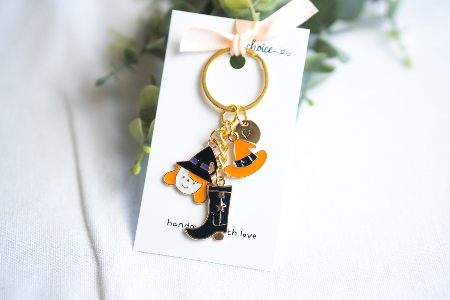 Halloween Witch Black Boots Keychain