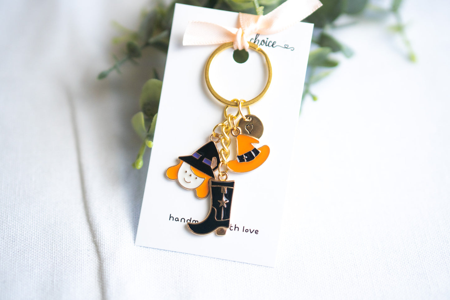 Halloween Witch Black Boots Keychain