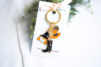 Halloween Witch Black Boots Keychain