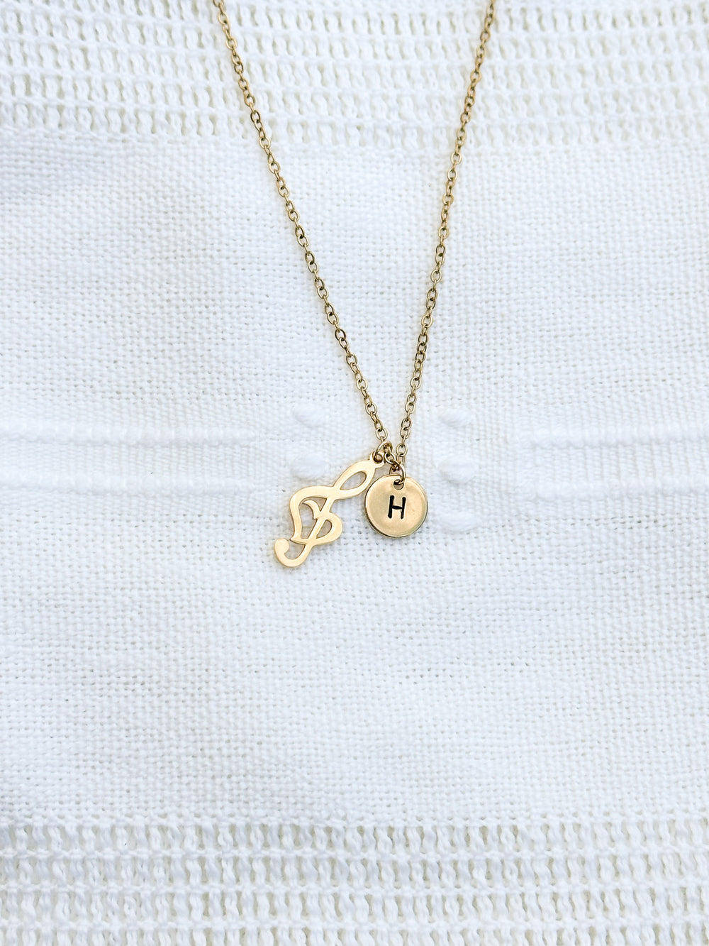 Gold Treble Clef Necklace