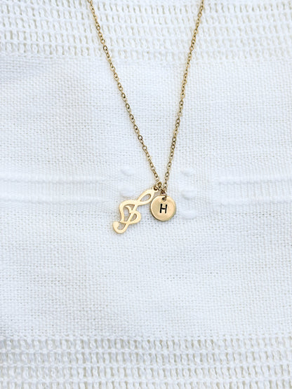 Gold Treble Clef Necklace