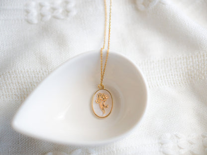 July Birth Flower Water Lily Necklace