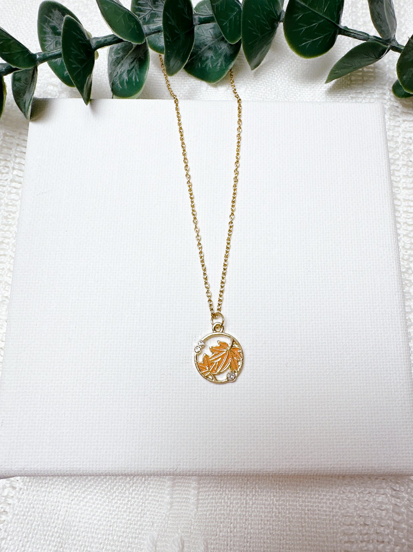 Maple Rhinestone Necklace