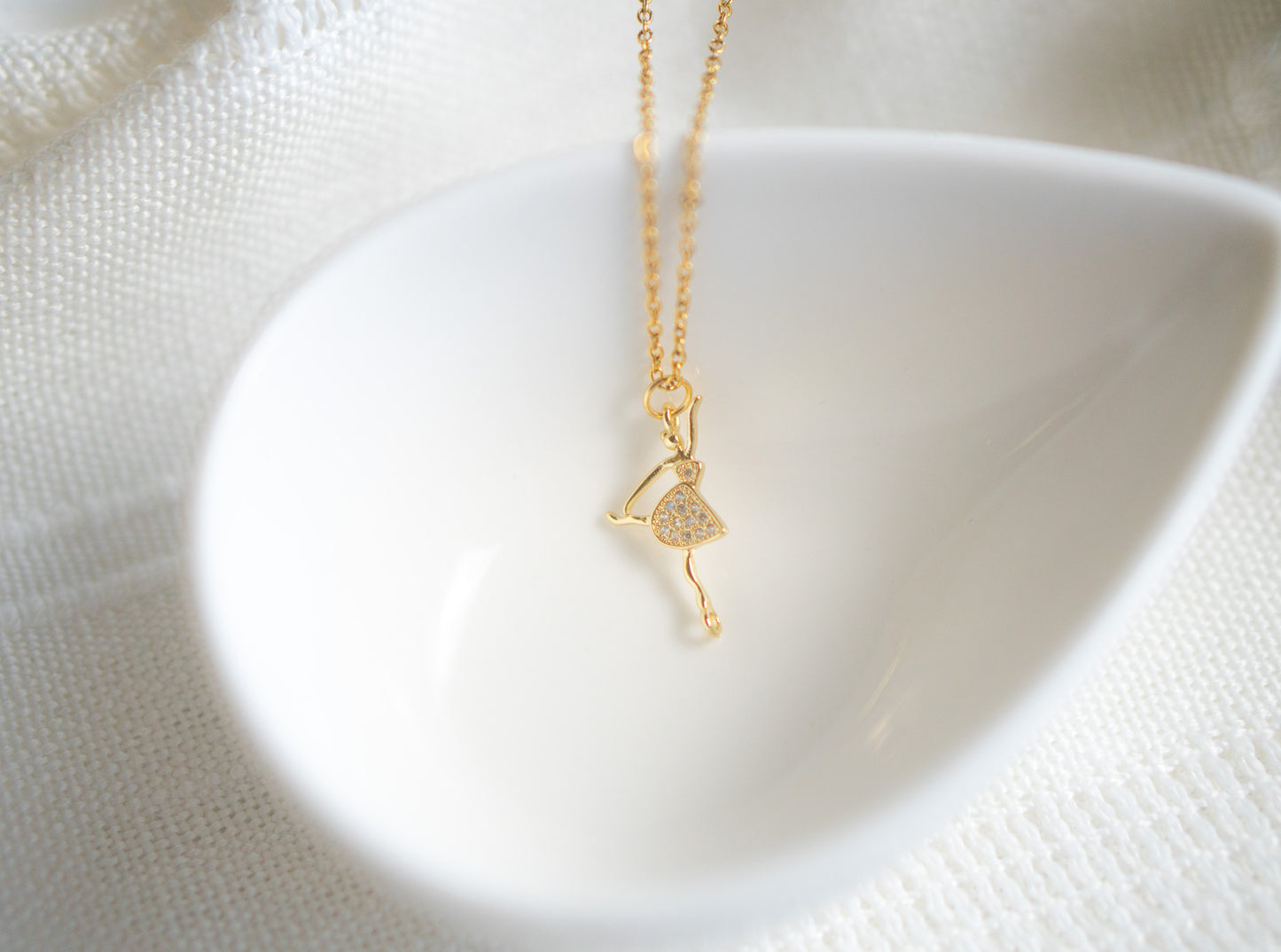 Ballet Dancer Gold Necklace