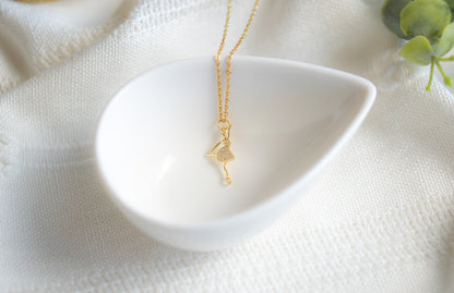 Ballet Dancer Gold Necklace