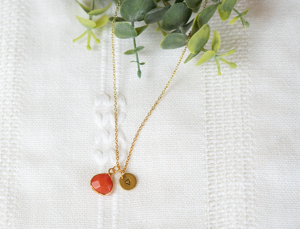 Coral Jade Necklace