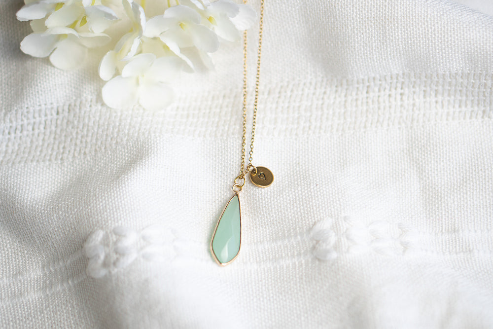 Natural Jade Drop Necklace