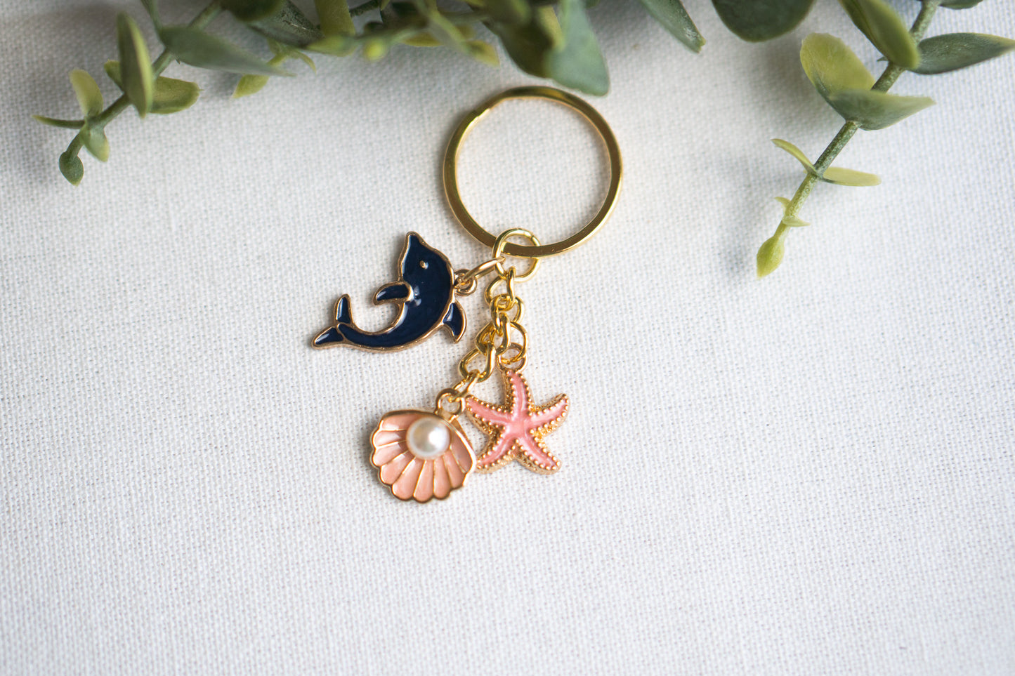 Ocean Themed Dolphin Keychain