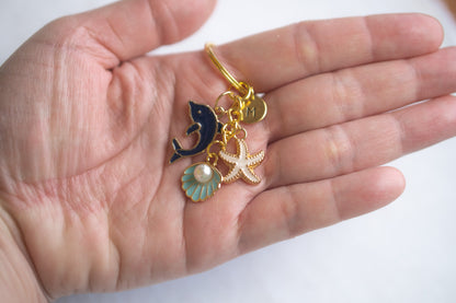 Ocean Themed Dolphin Keychain