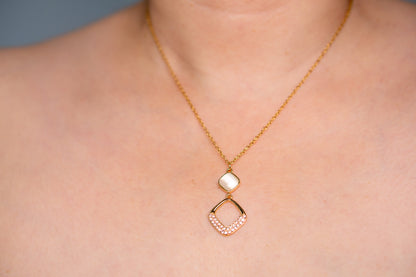 Opalite Rhinestone Necklace