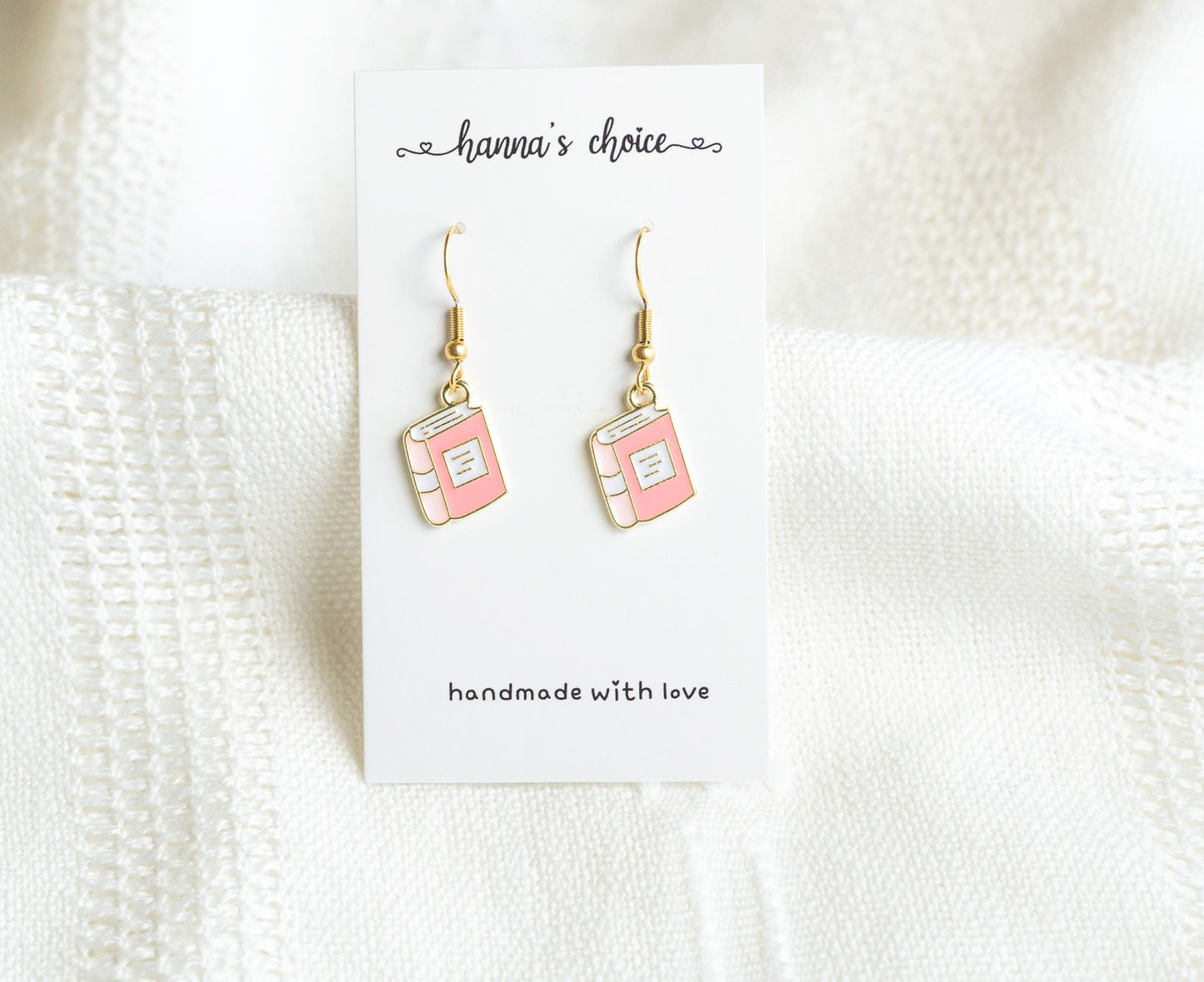 Cute Book Charm Earrings