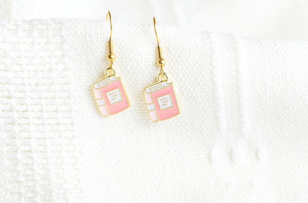 Cute Book Charm Earrings