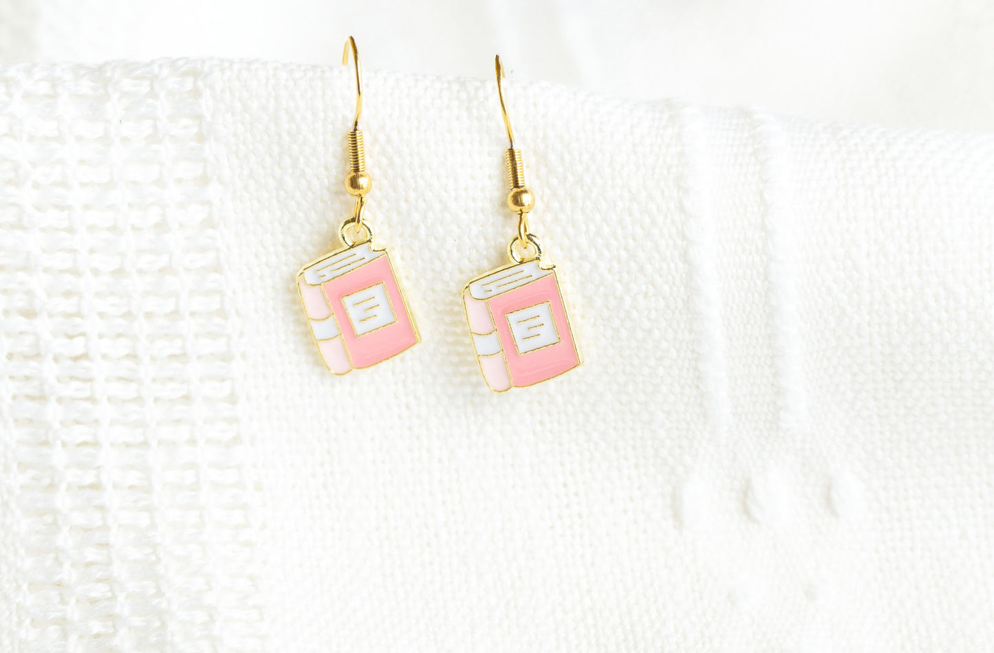 Cute Book Charm Earrings