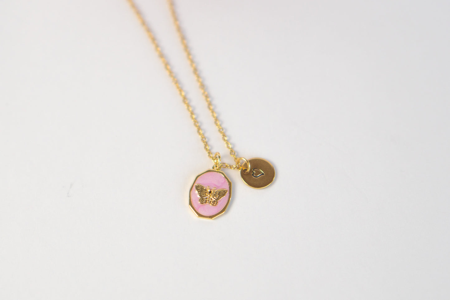 Purple Gold Butterfly Necklace