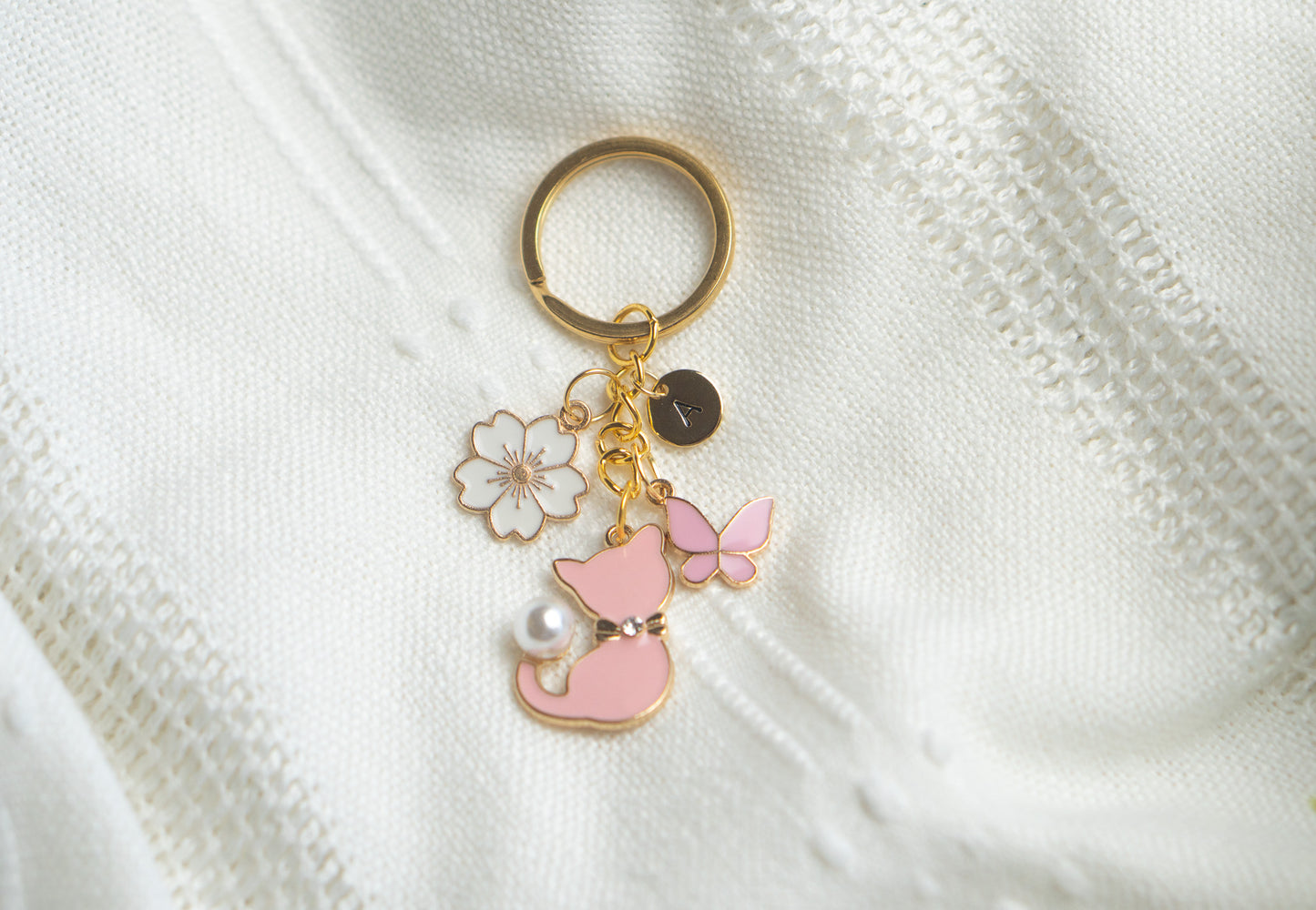 Pink Cat Keychain