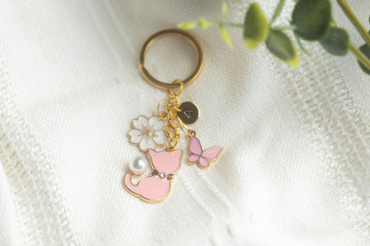 Pink Cat Keychain