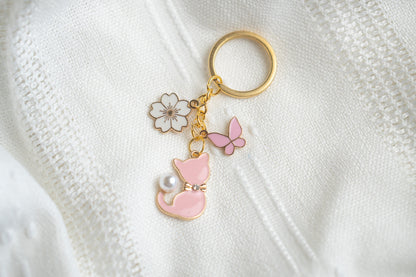 Pink Cat Keychain