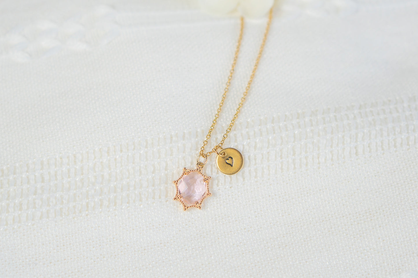 Cute Pink Oval Charm Necklace