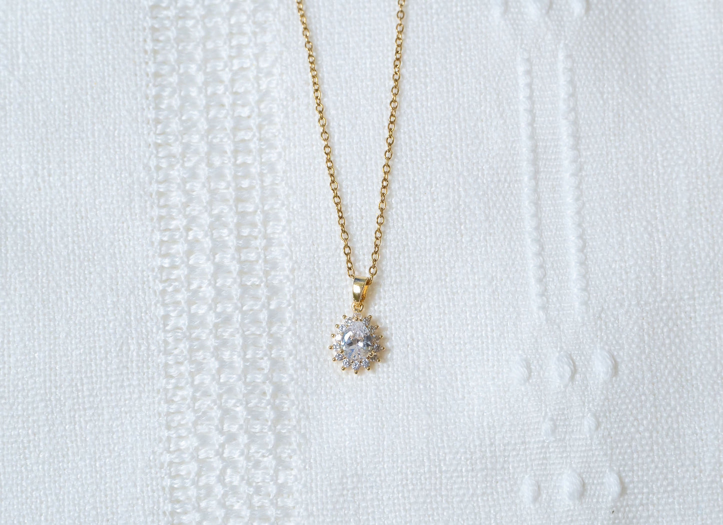 Pave Teardrop Necklace