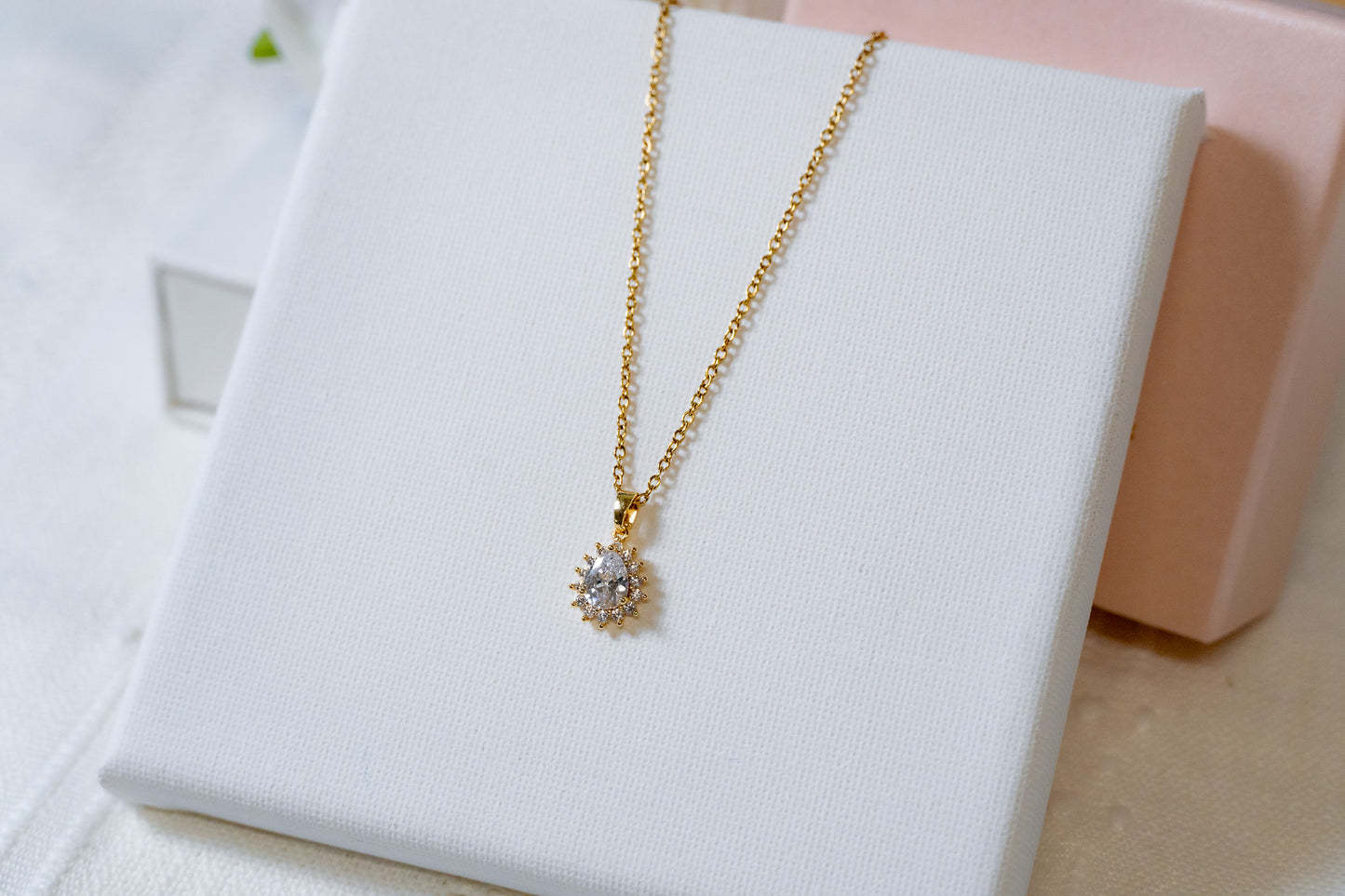 Pave Teardrop Necklace