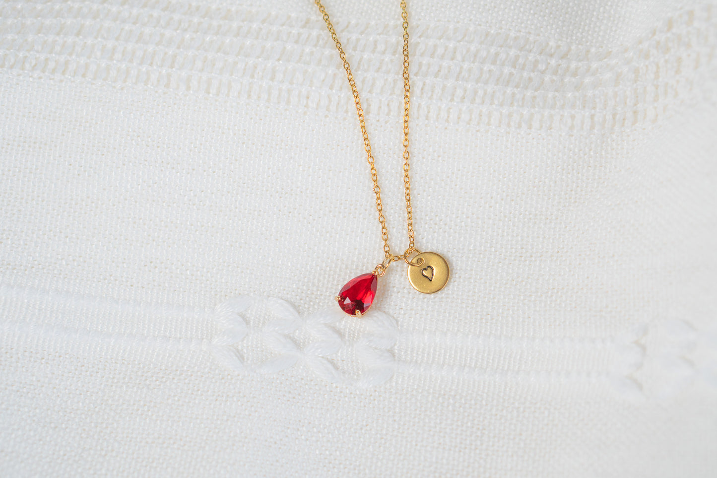 Ruby Teardrop Necklace