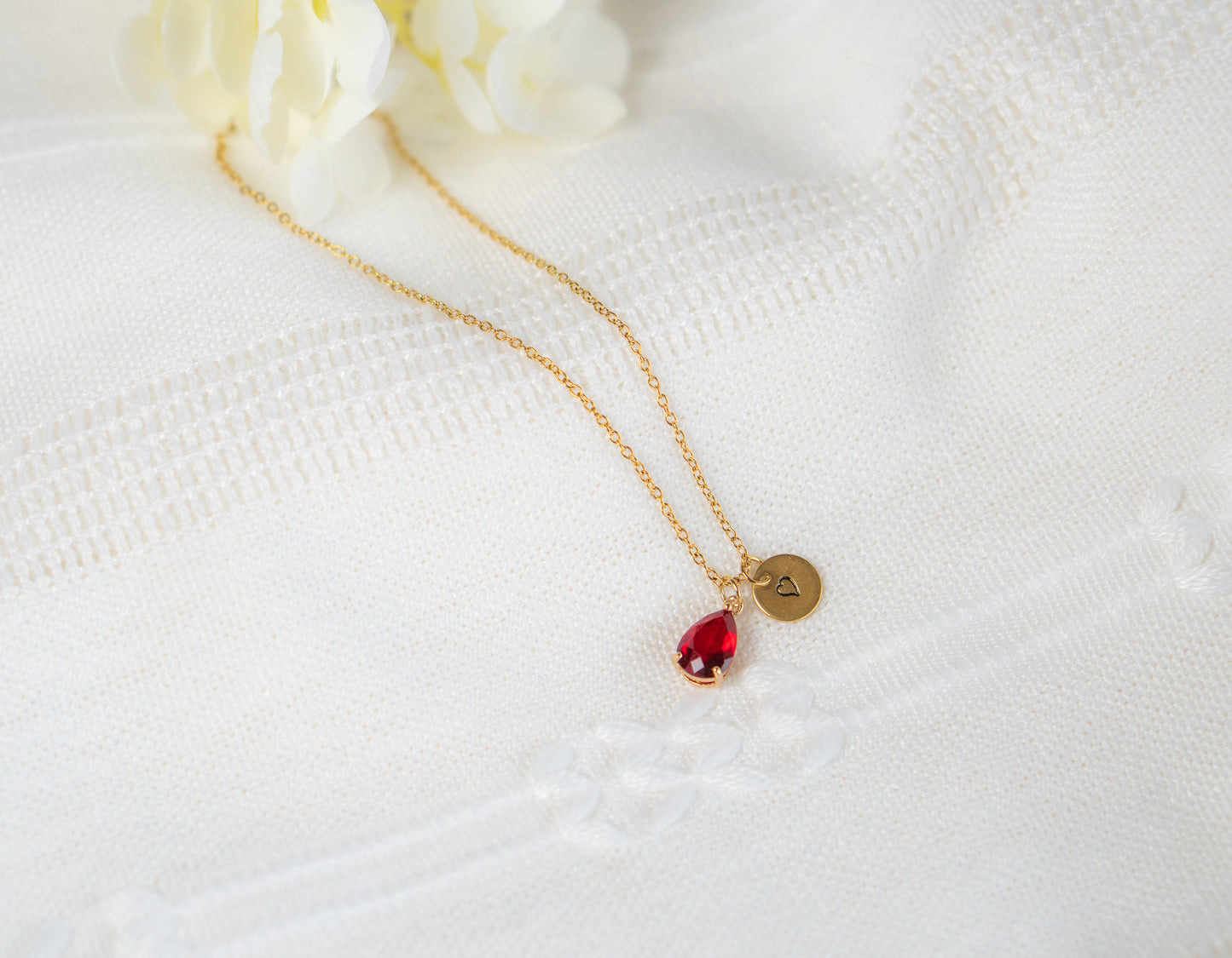 Ruby Teardrop Necklace