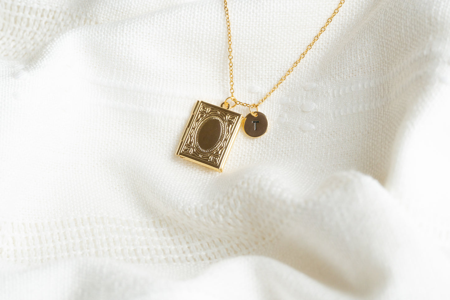 Rectangle Book Locket Necklace