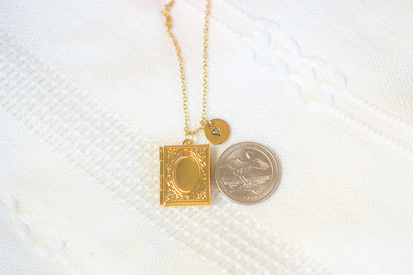 Rectangle Book Locket Necklace