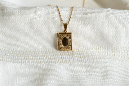 Rectangle Book Locket Necklace