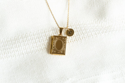 Rectangle Book Locket Necklace
