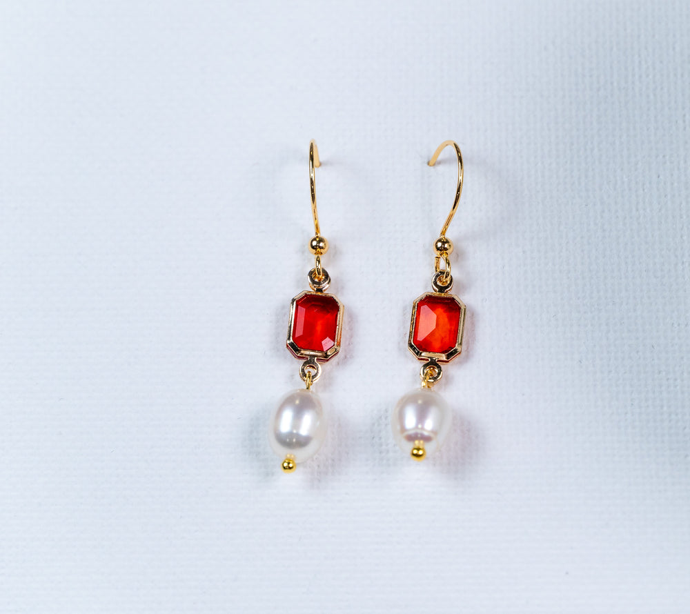 Red Rectangle Pearl Drop