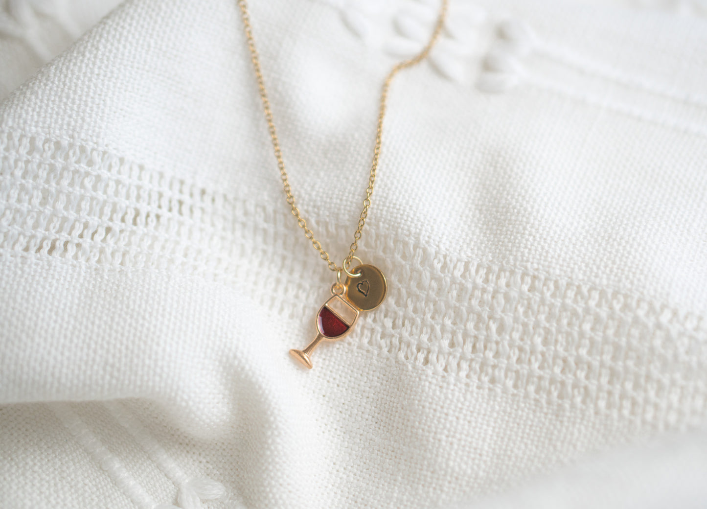 Red Wine Glass Charm Necklace: