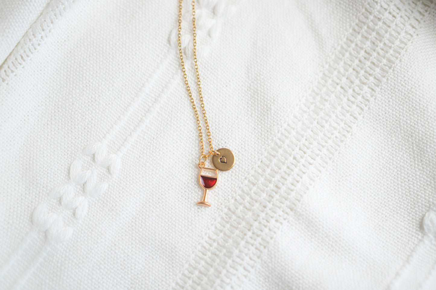 Red Wine Glass Charm Necklace: