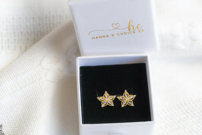 Snowflake Stud in Sterling Silver or Gold