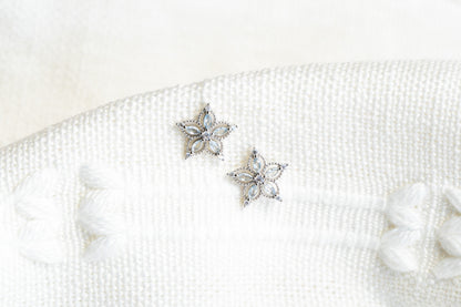 Snowflake Stud in Sterling Silver or Gold