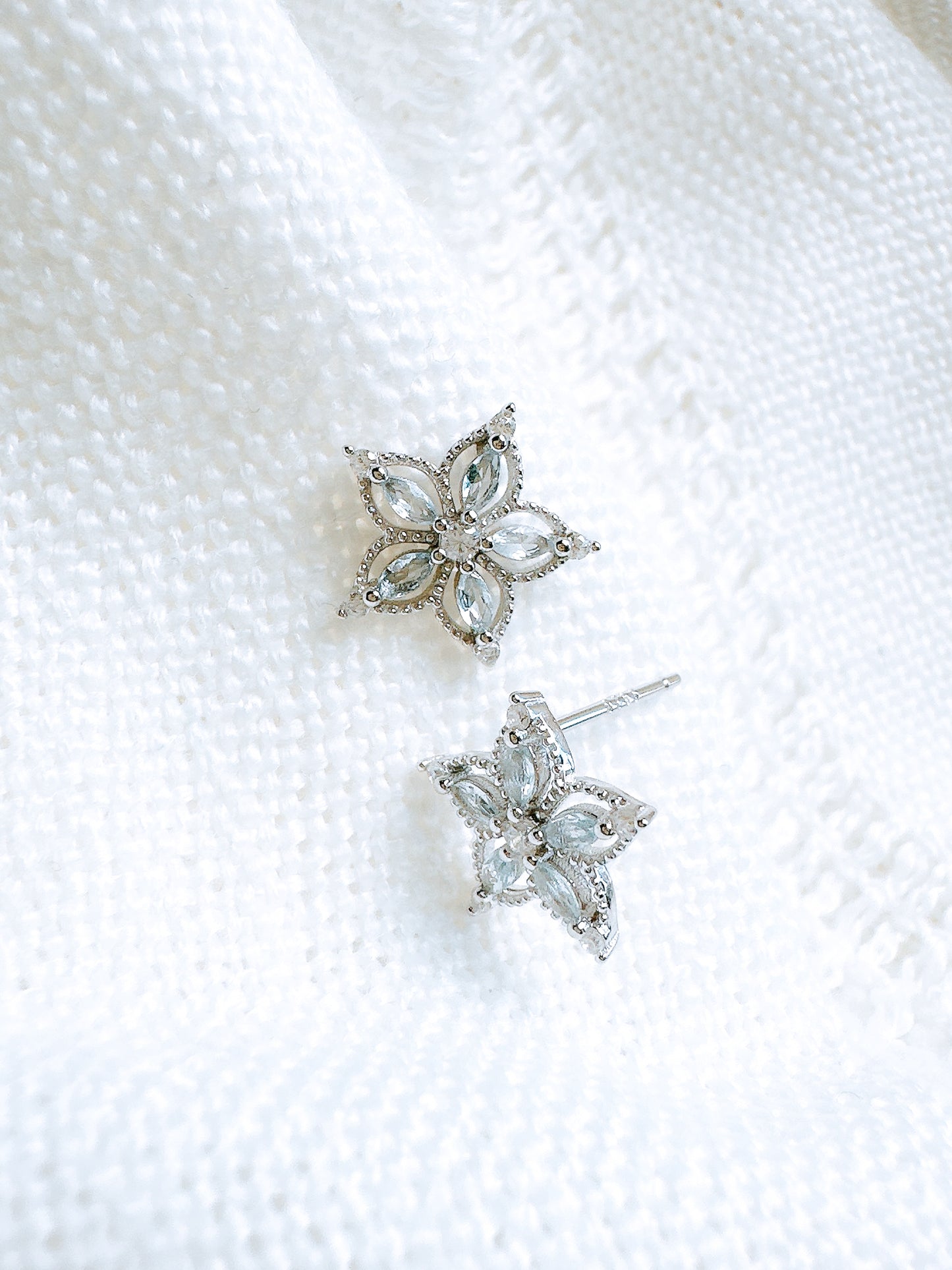 Snowflake Stud in Sterling Silver or Gold