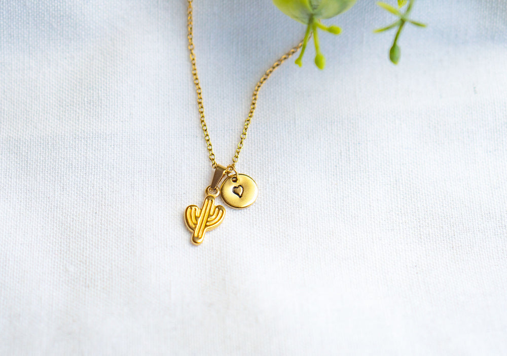 Small Gold Cactus necklace