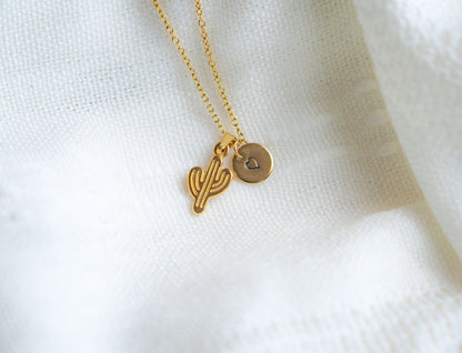 Small Gold Cactus necklace