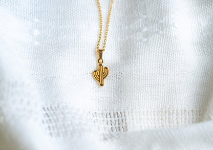 Small Gold Cactus necklace