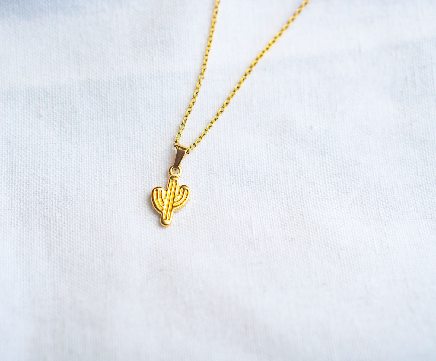 Small Gold Cactus necklace