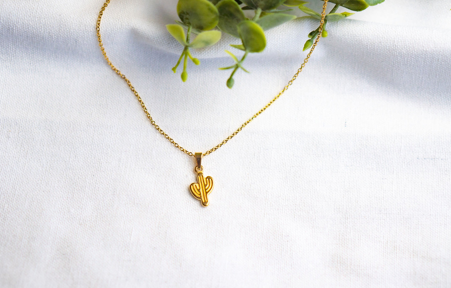 Small Gold Cactus necklace