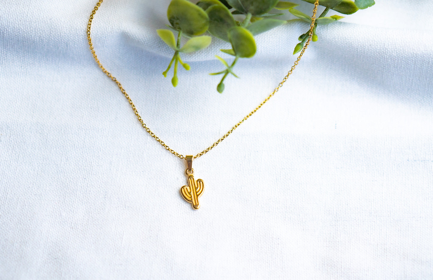 Small Gold Cactus necklace